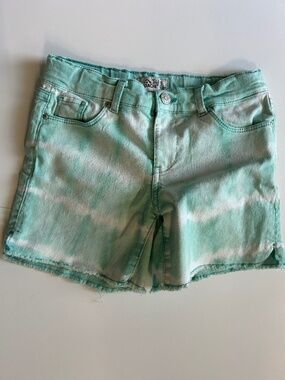 Teal Tie Dye jean shorts
